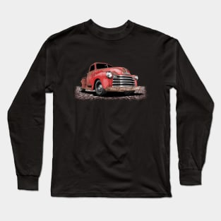 Rusty red 50 Chevy truck - Vintage 1950 Chevrolet rat rod Long Sleeve T-Shirt